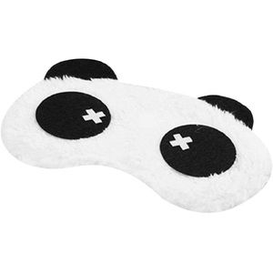 New Black White Cartoon Plush Panda Face Sleeping Mask Adjustable Stretcy